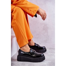 PL5 Sapatos de couro da moda na plataforma Black Marsol preto 5