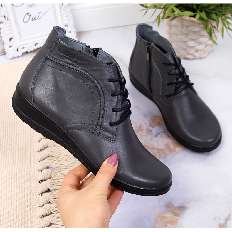 Botas de couro com isolamento cinza Helios 612-2 1 Botas de couro com isolamento cinza Helios 612-2 1