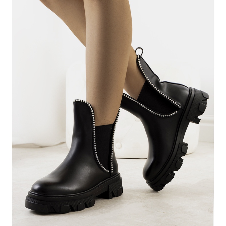 BM Botas pretas em sola de trator da Fermo preto 1