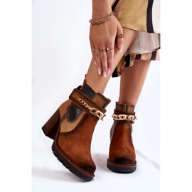 Botas femininas de couro Maciejka 05781-29 Vermelho bege castanho 1