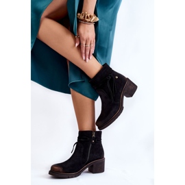 Botins femininos de camurça Maciejka 05720-01 preto 2