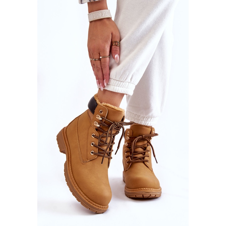 Botas quentes femininas Camel Lonne castanho 1