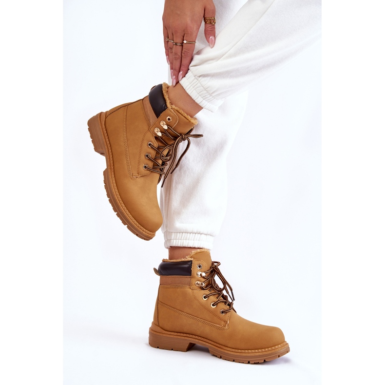 Botas quentes femininas Camel Lonne marrom 2