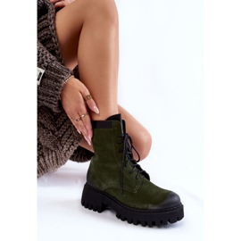 PL5 Botas quentes clássicas de camurça verde Caima 1