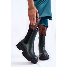 Sergio Leone Botas femininas de couro na plataforma Green Bente verde 1
