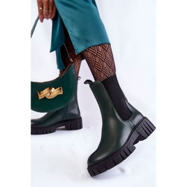 Sergio Leone Botas femininas de couro na plataforma Green Bente verde 2