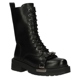 Filippo Women Black Boots Full's Sur isolado preto 1