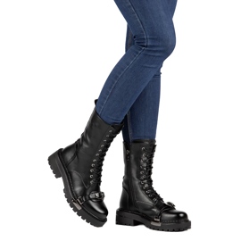 Filippo Women Black Boots Full's Sur isolado preto 4