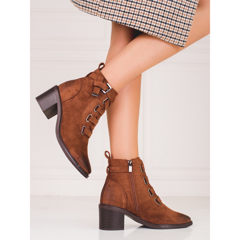 Botins femininos castanhos marrom 1