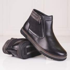 Botas masculinas altas com zíper Shelovet preto 1