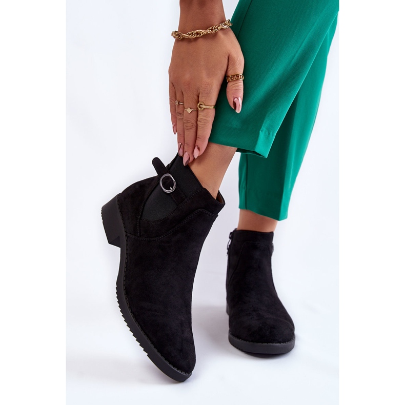 PJ1 Bota de camurça quente feminina Jodhpur Black Janette preto 1