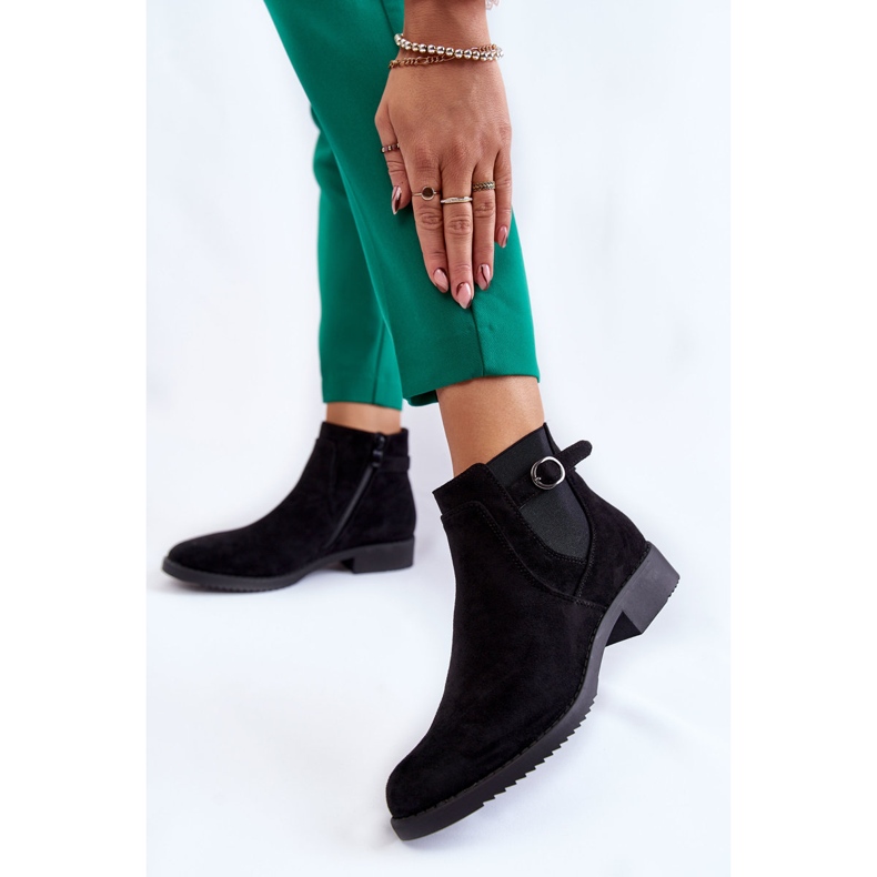 PJ1 Bota de camurça quente feminina Jodhpur Black Janette preto 2