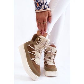 PL4 Botas de neve femininas La.Fi 280072KH-QN marrom-verde 1