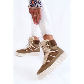 PL4 Botas de neve femininas La.Fi 280072KH-QN marrom-verde castanho 2