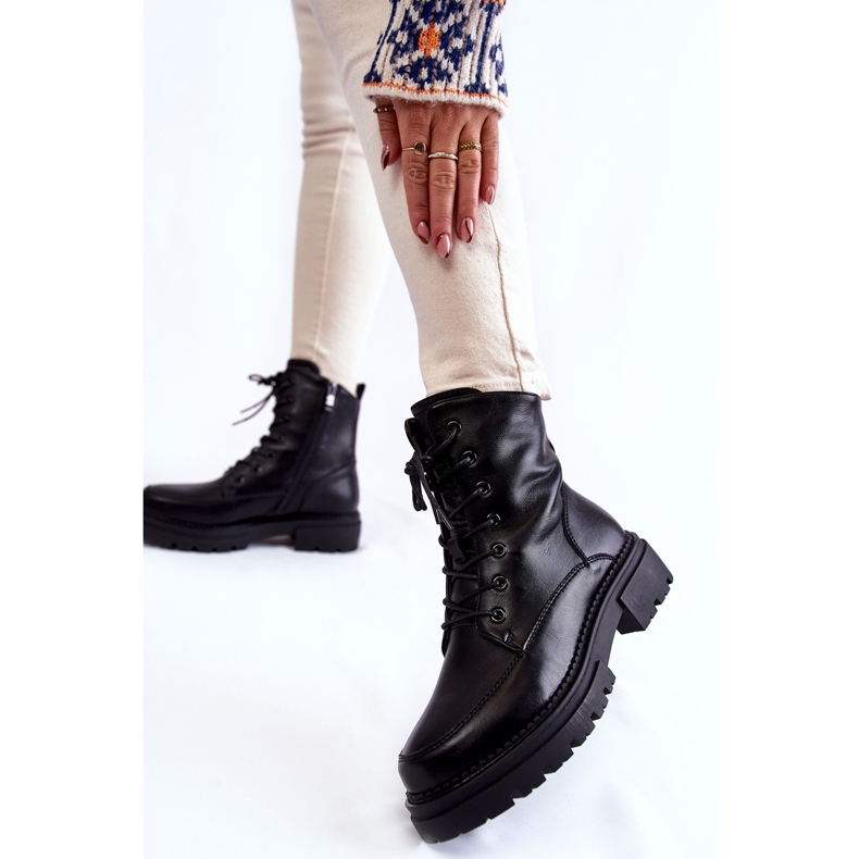 Botas quentes de couro La.Fi 250009B-QN preta preto 2