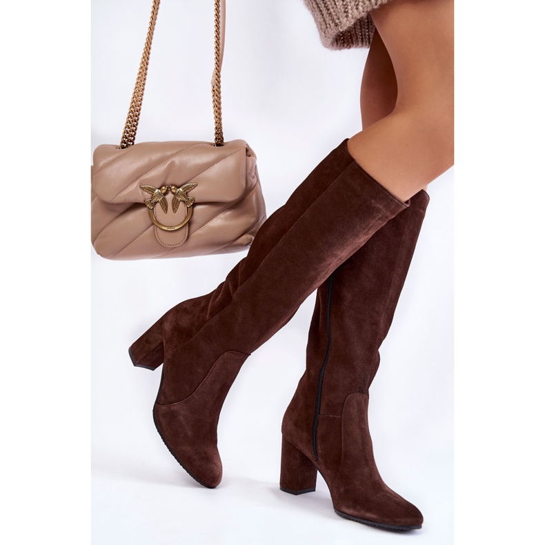 Botas Femininas de Camurça Laura Messi 1415 Marrom 2
