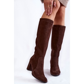 Botas Femininas de Camurça Laura Messi 1415 Marrom 1