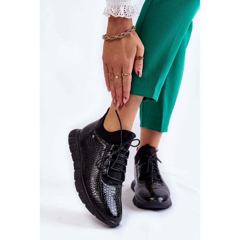 Vinceza Tênis femininos leves sem salto preto Soroco 1