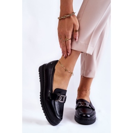 Vinceza Mocassins de couro na plataforma Black Abisso preto 1