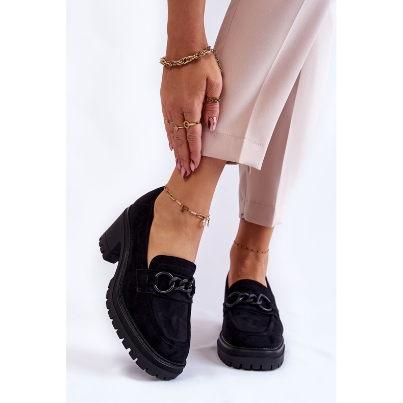 Vinceza Salto alto feminino de camurça preto Sanya 1