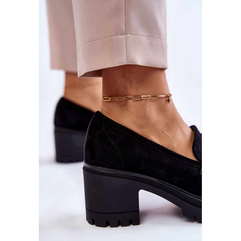 Vinceza Salto alto feminino de camurça preto Sanya 2