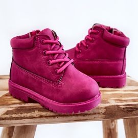 Botas Trappers infantis com zíperes Fuchsia Dexter rosa 2
