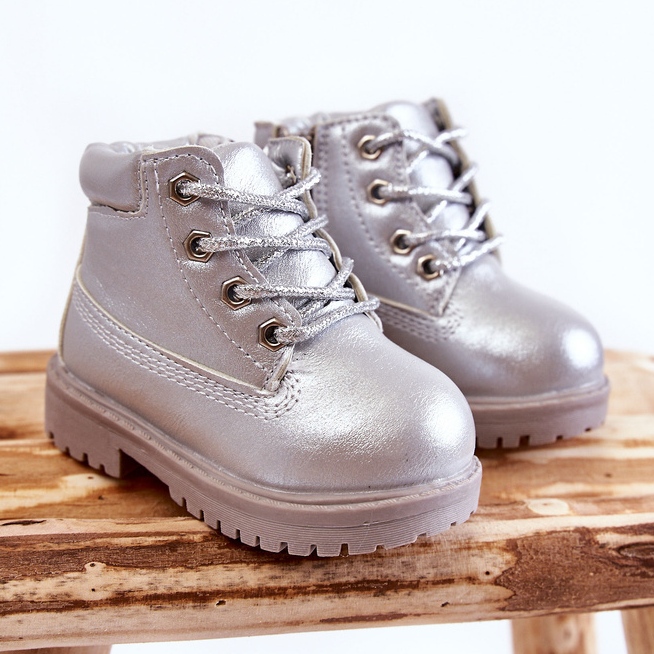 Botas Trappers infantis com zíper Silver Dexter prata 1