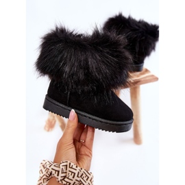 Botas de neve infantil Black Ariana com pele preto 1