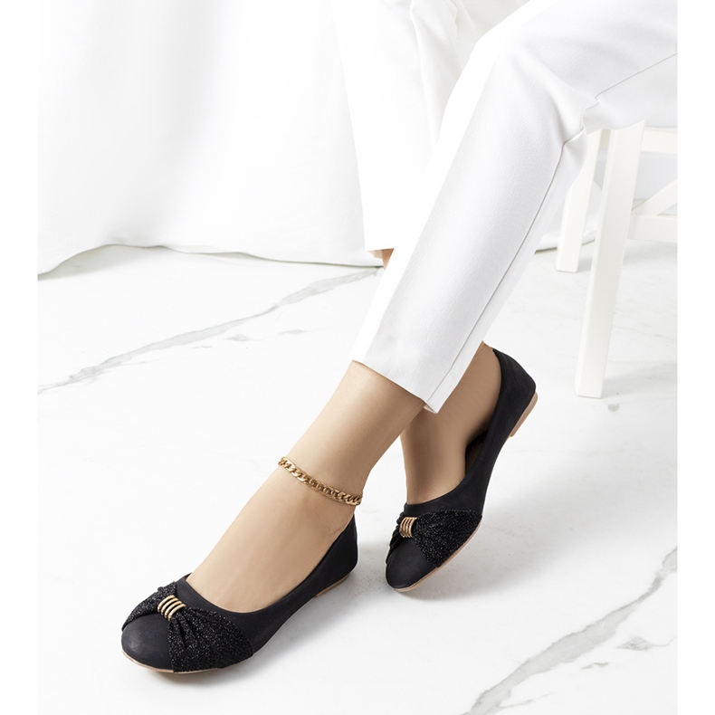 PA1 Bailarinas pretas com ornamento brilhante como eu preto 1