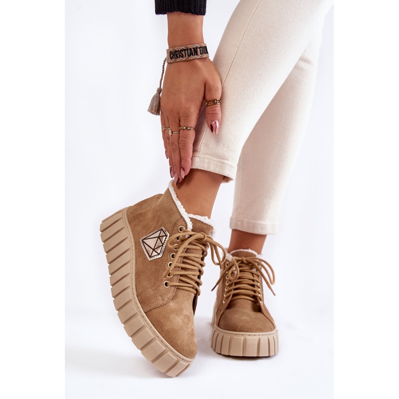 Lewski Shoes Tênis esportivos de camurça com amarração Lewski 3252 / N bege 1