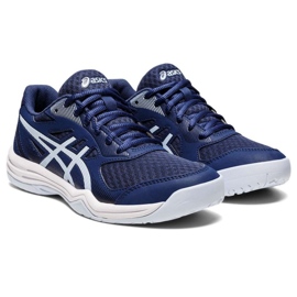 Asics Upcourt 5 W 1072A088 400 tênis de vôlei azul 1