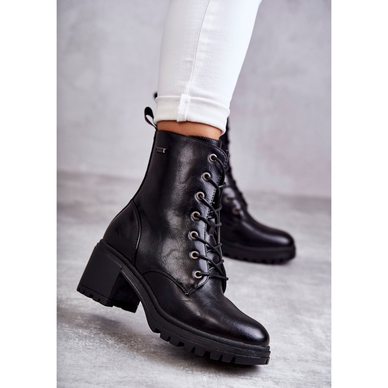 Vinceza Botas femininas de salto alto quentes pretas Grethe preto 1