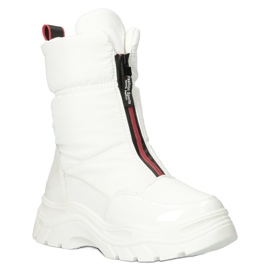 Botas de neve femininas brancas isoladas com pêlo no slider Filippo DBT4236 branco 1