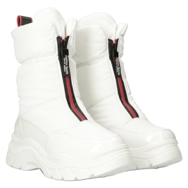 Botas de neve femininas brancas isoladas com pêlo no slider Filippo DBT4236 branco 3