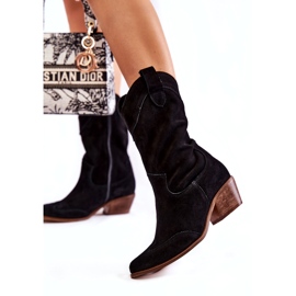 Lewski Shoes Botas de camurça botas de cowboy Lewski sapatos 3198 preto 2