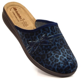 Chinelos Inblu azul marinho para mulher confortáveis ​​com estampa de leopardo 1