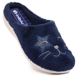 Chinelos de casa Inblu azul marinho confortáveis ​​para mulheres 1