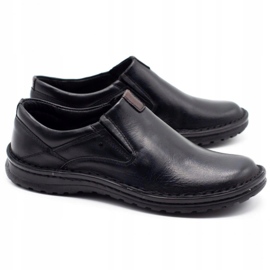 Joker Mocassins de couro preto masculino 382 2