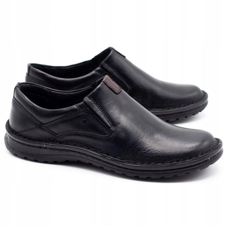 Joker Mocassins de couro preto masculino 382 2