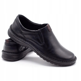 Joker Mocassins de couro preto masculino 382 3