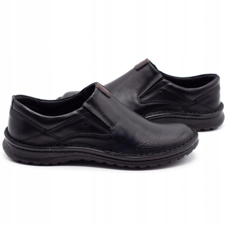 Joker Mocassins de couro preto masculino 382 4