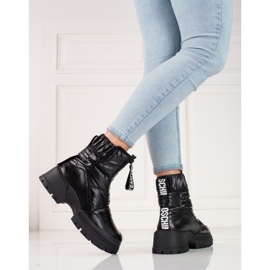 Botas de neve pretas femininas na plataforma Shelovet preto 2