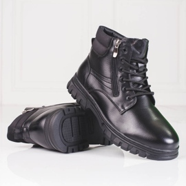 SHELOVET Botas altas masculinas de inverno preto 1