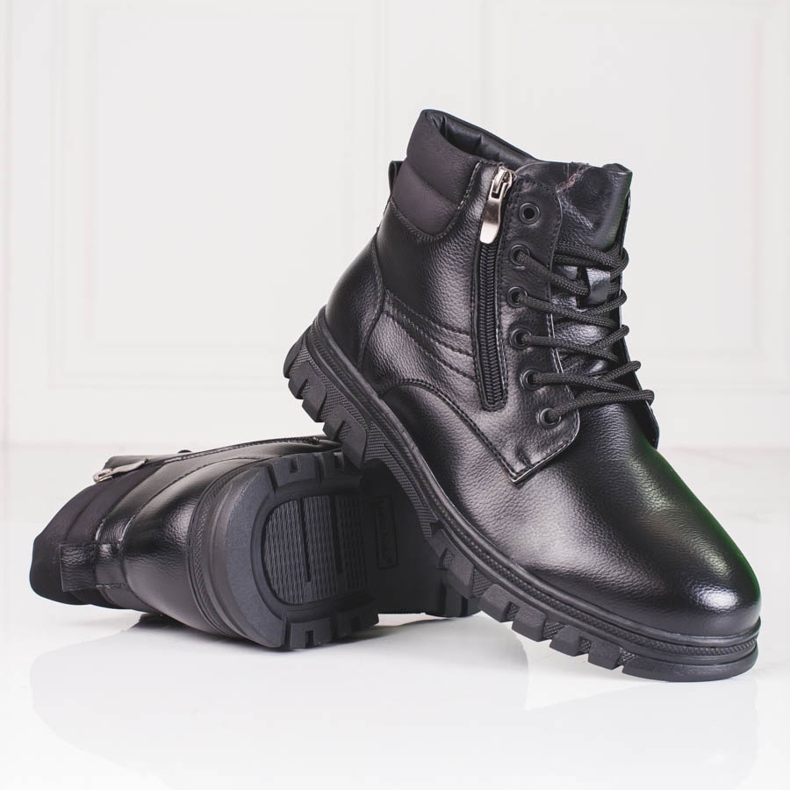 SHELOVET Botas altas masculinas de inverno preto 1