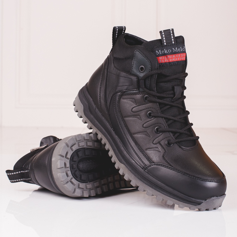 SHELOVET botas altas dos homens negros preto 1