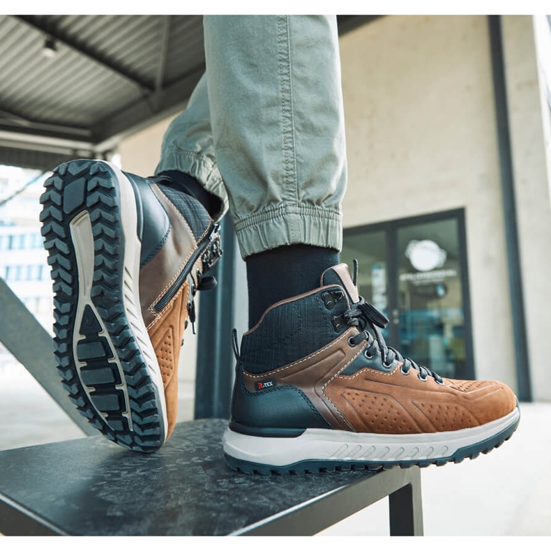 Sapatos de homem castanhos Rieker U0161-42 marrom 1