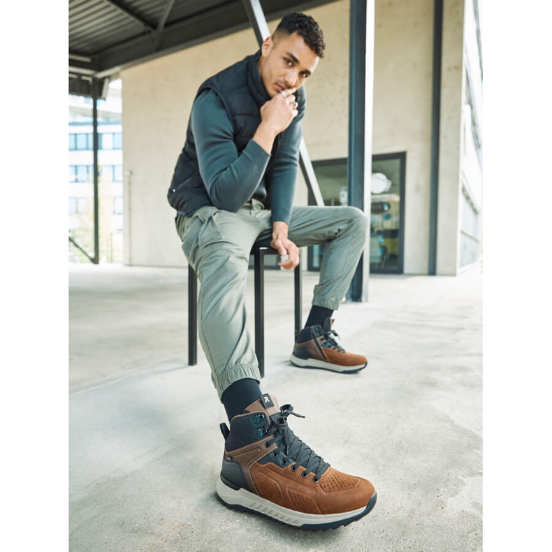 Sapatos de homem castanhos Rieker U0161-42 2