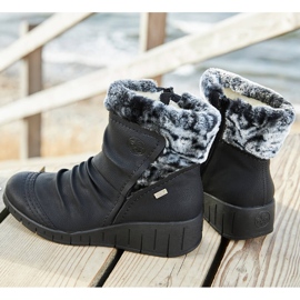 Botas de inverno impermeáveis ​​pretas Rieker Y1361-00 para mulher branco 1