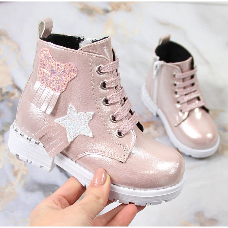 Botas isolantes rosa brilhante para meninas Potocki 2