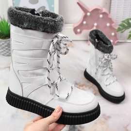 Sapatos de menina com pelo branco Potocki 1